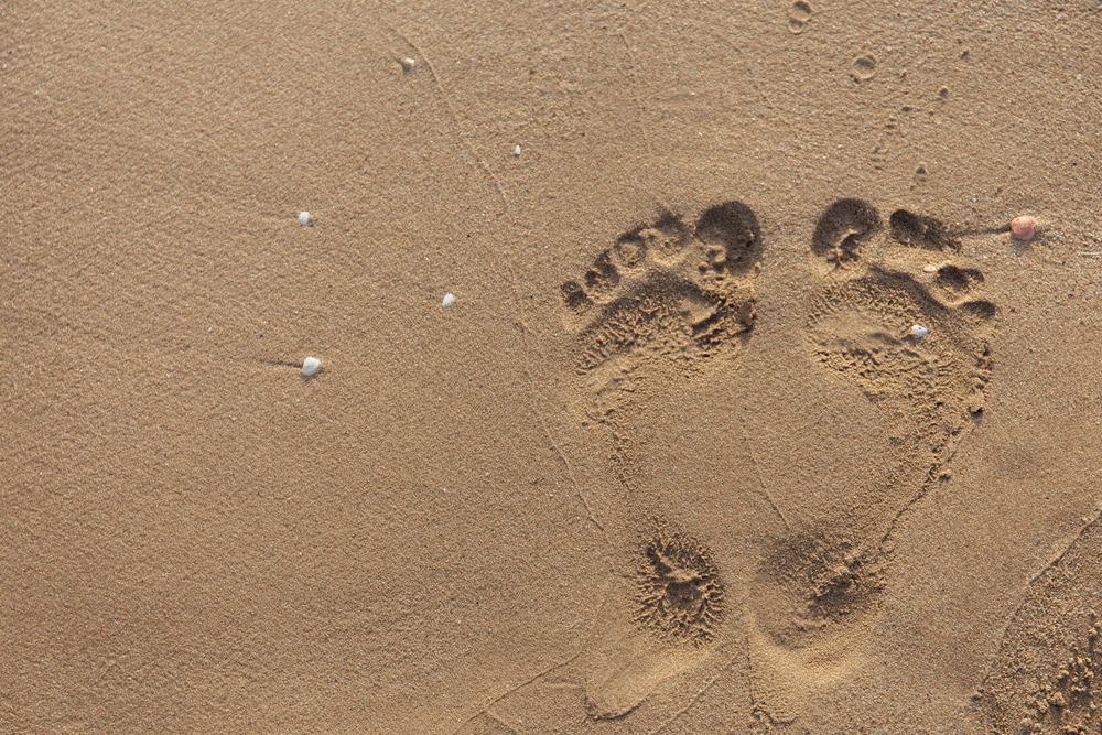 Footprint on sand.