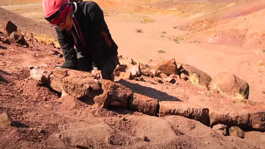 Claudia Mariscano at the site of the finding.