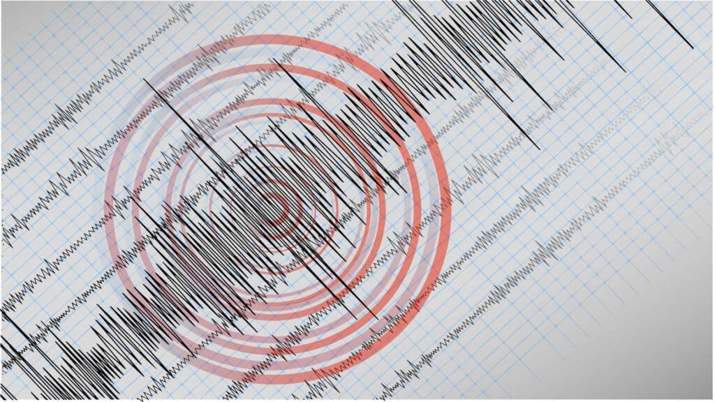 Seismological waves noted on a page.