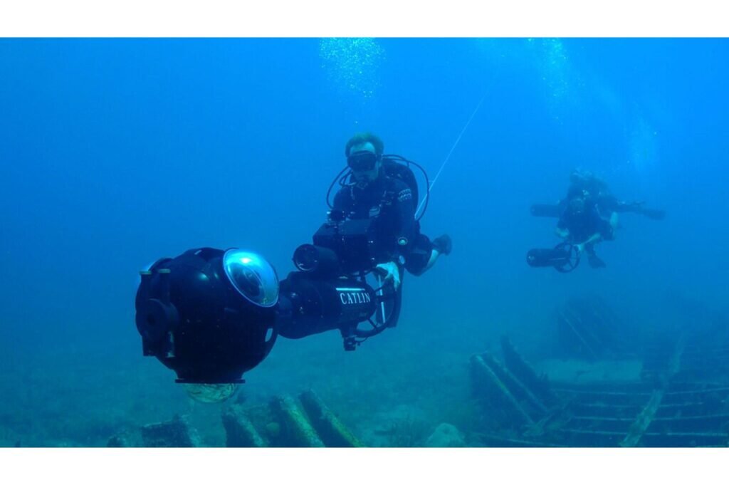 photographing a shipwreck in the Florida Keys National Marine Sanctuary