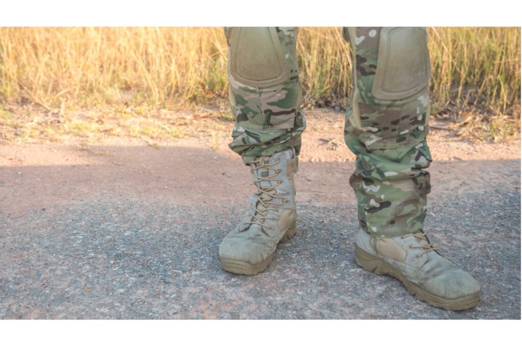 Boots of a soldier.
