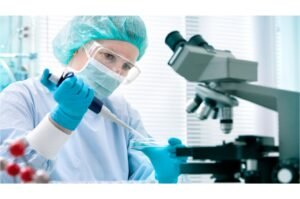 Scientist working at the laboratory