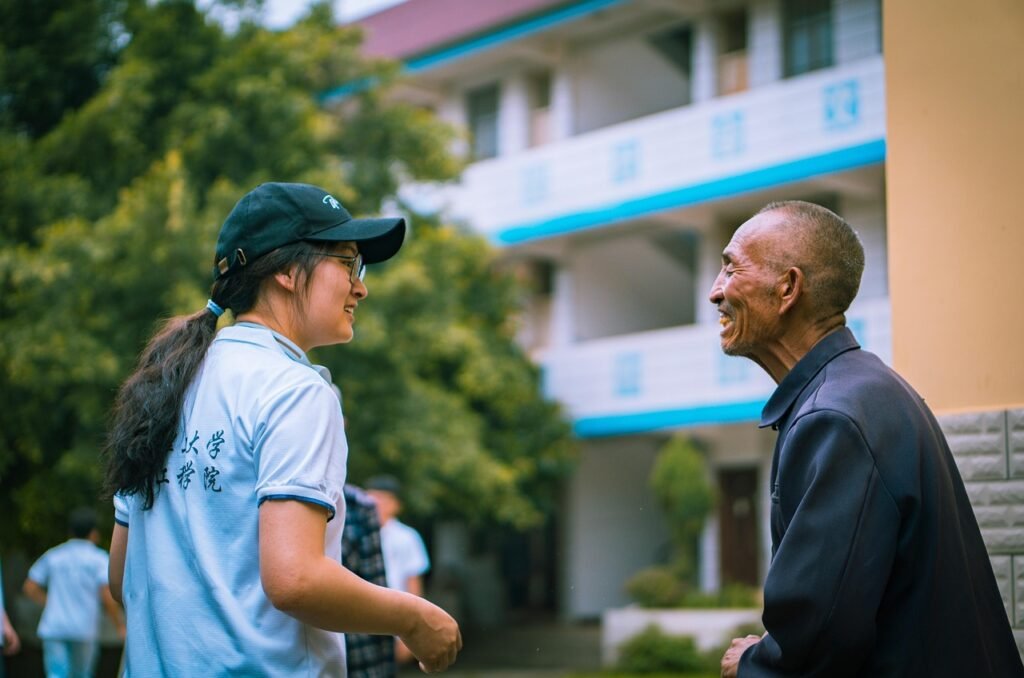 Volunteer engaging with the community.
