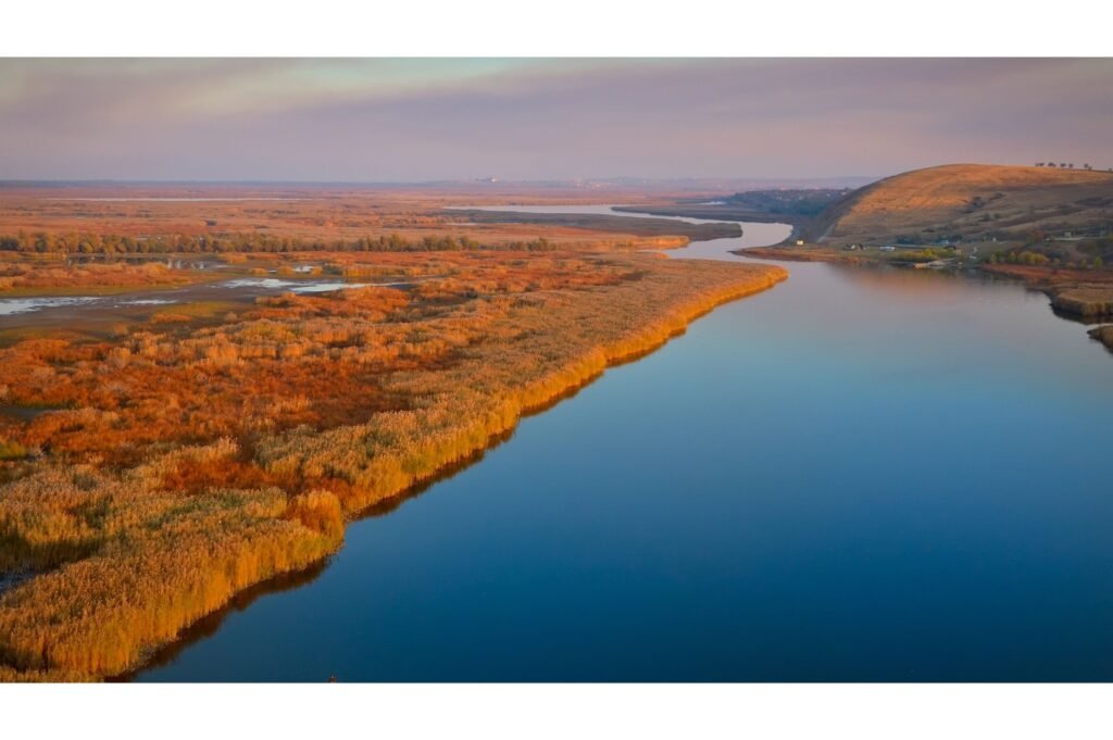 Aerial view of Danube Delta.