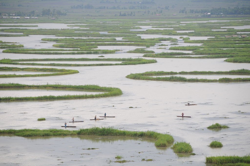 Floating island of Loktak Lake 