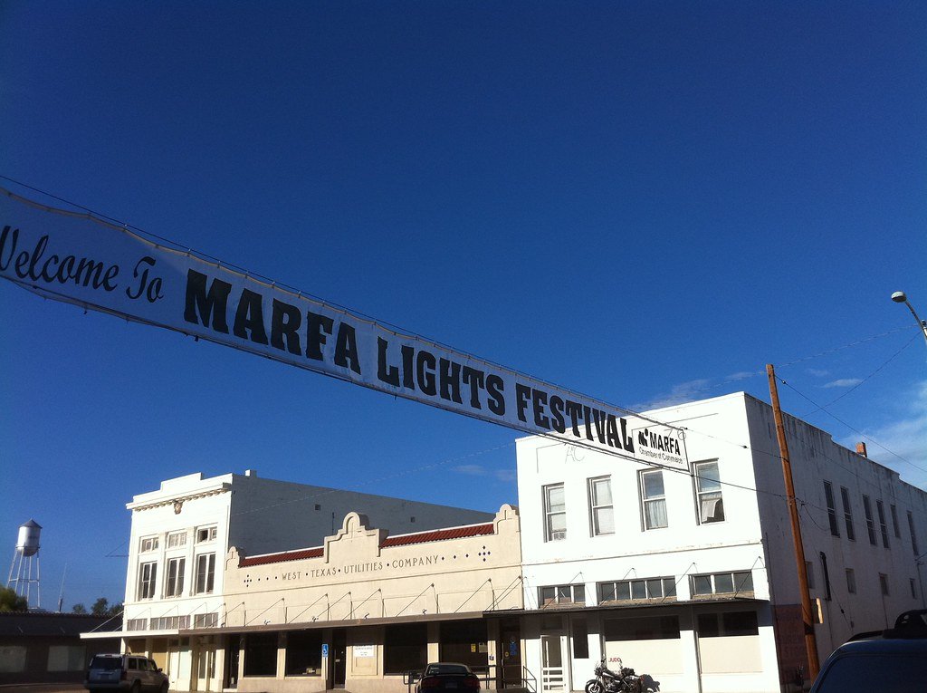 A banner of the Marfa Lights Festival.