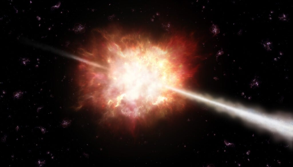 Artists impression of a gamma ray burst