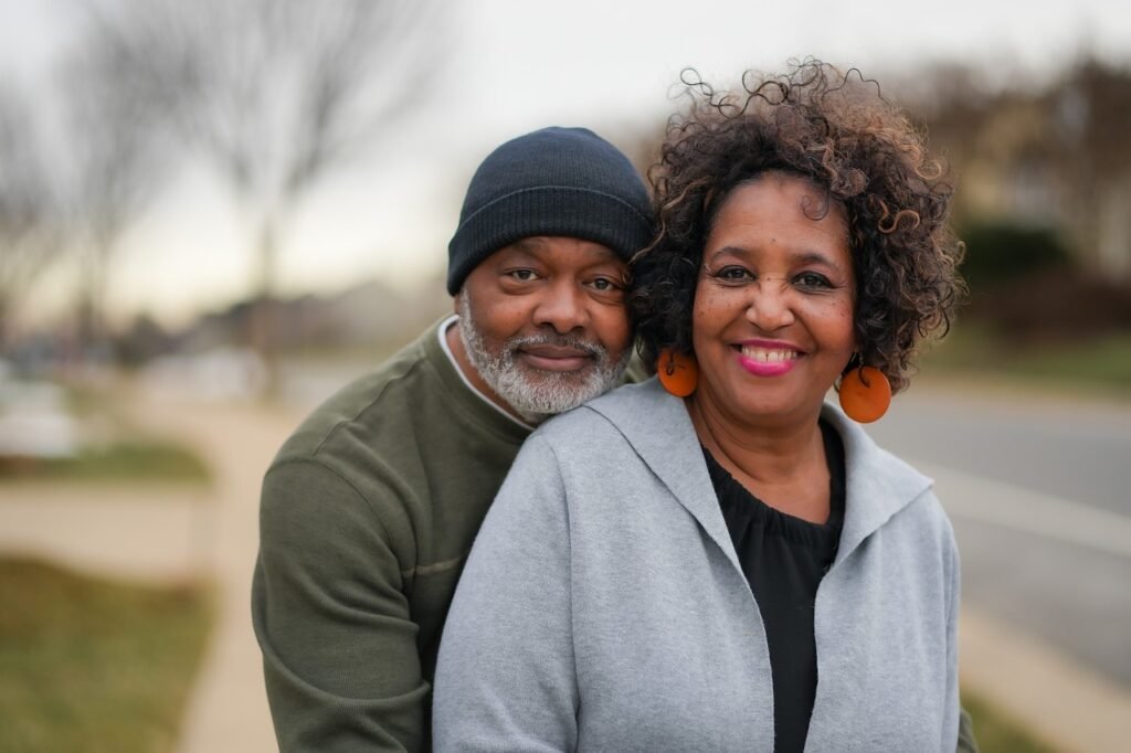 An elderly African American couple.