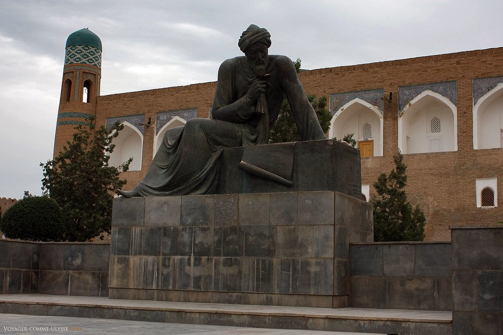 Statue of Al Khwarizmi located in Khiva, Uzbekistan.