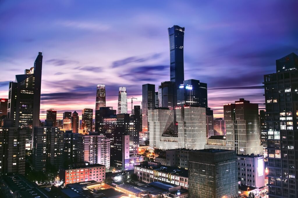 Beijing urbanscape at night.