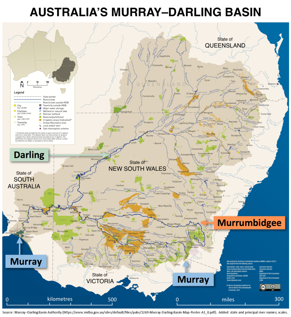 Map of the Murray–Darling Basin
