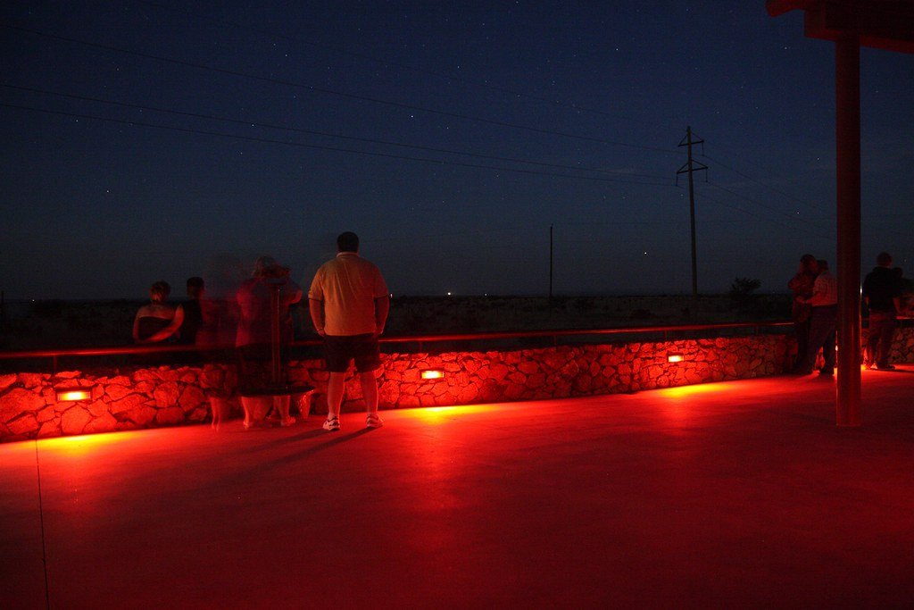 The Marfa Mystery Lights taken from official viewing platform east of Marfa, Texas.
