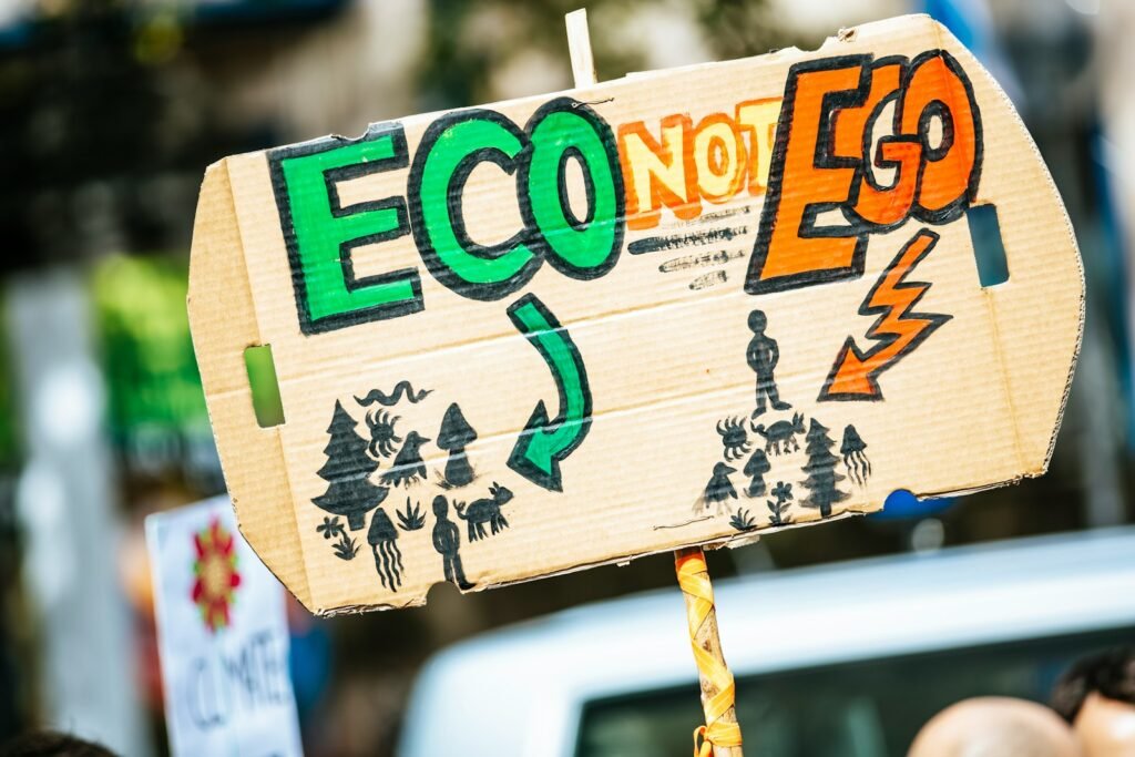 Person holding a signage.