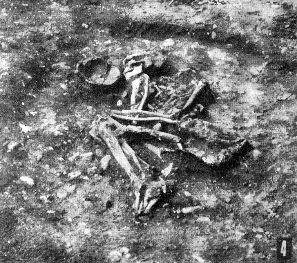 Image of a Neolithic grave, damaged. 