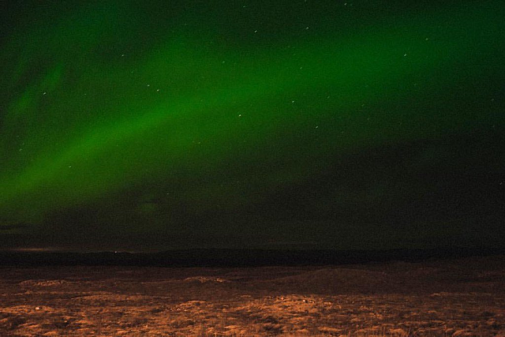 The lights are seen above the magnetic poles 