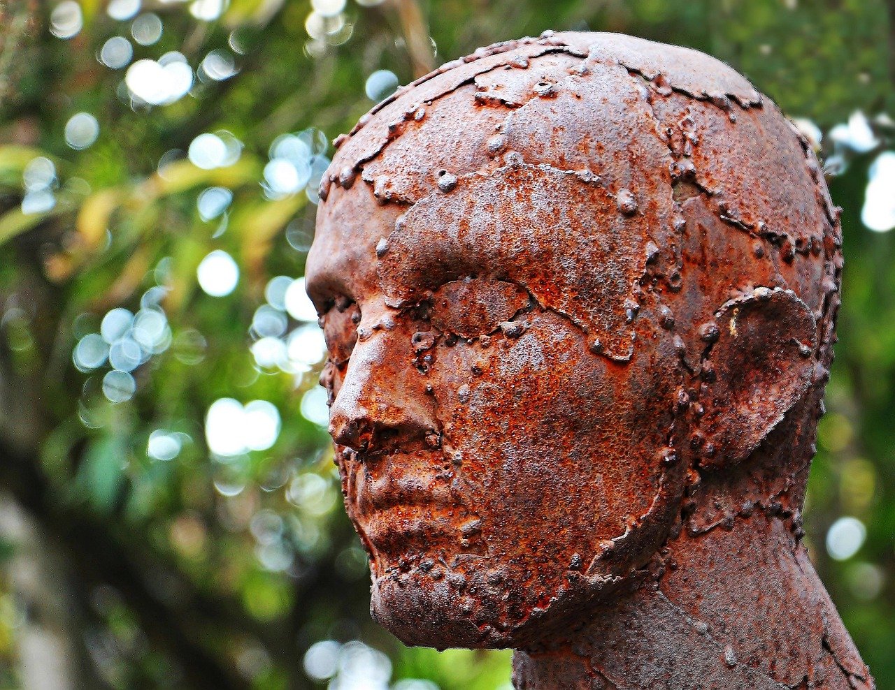 art, sculpture, scrap sculpture, human, replica, head replica, artwork, head, rust, rusty, weld seams, scrap metal, sculpture made from scrap, head made of scrap, scrap head, man, masculine, profile, profile pic, sculpture, sculpture, rust, rust, rust, rust, rust, profile, profile, profile pic
