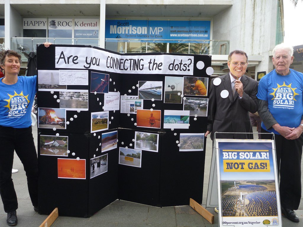Activists promoting for renewable energy.