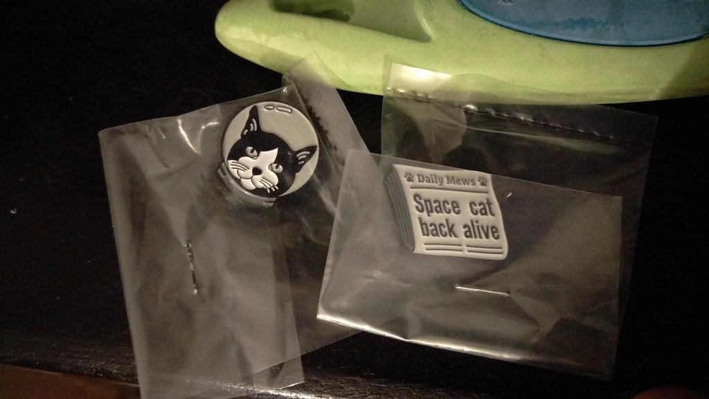 Decorative pins featuring Felicette.