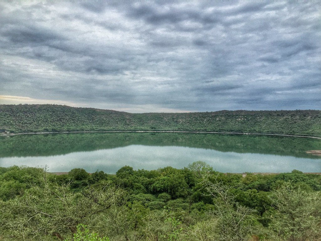 Greenery surrounding Lonar Lake.