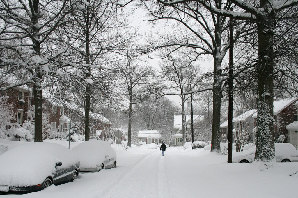 Snowmageddon: neighborhood street scene.
