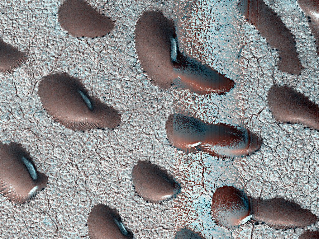 Wandering Dunes on Mars.