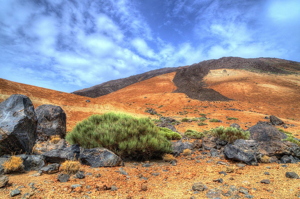 Volcanic landscape at Mount Teide on Tenerife Canary Islands.