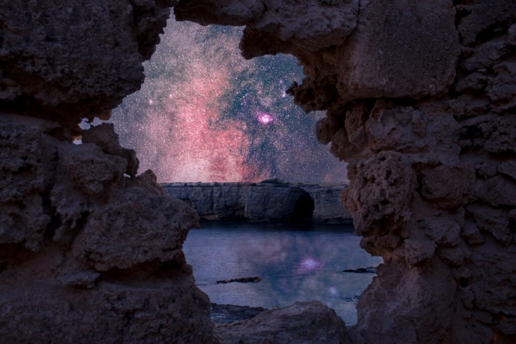 Opening to the subterranean river inside a cave.