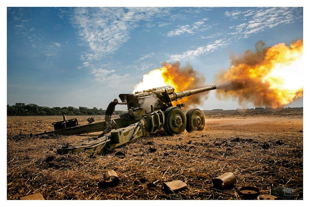 Tank in the middle of a forest in Ukraine. 