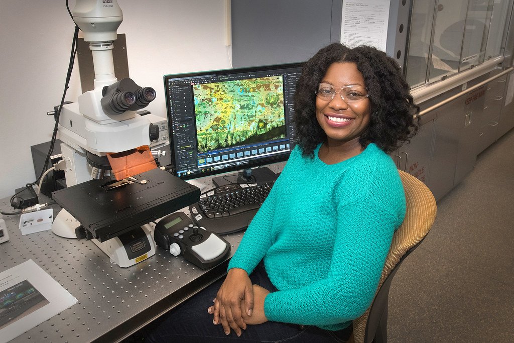A scientist conducting biofuel research.