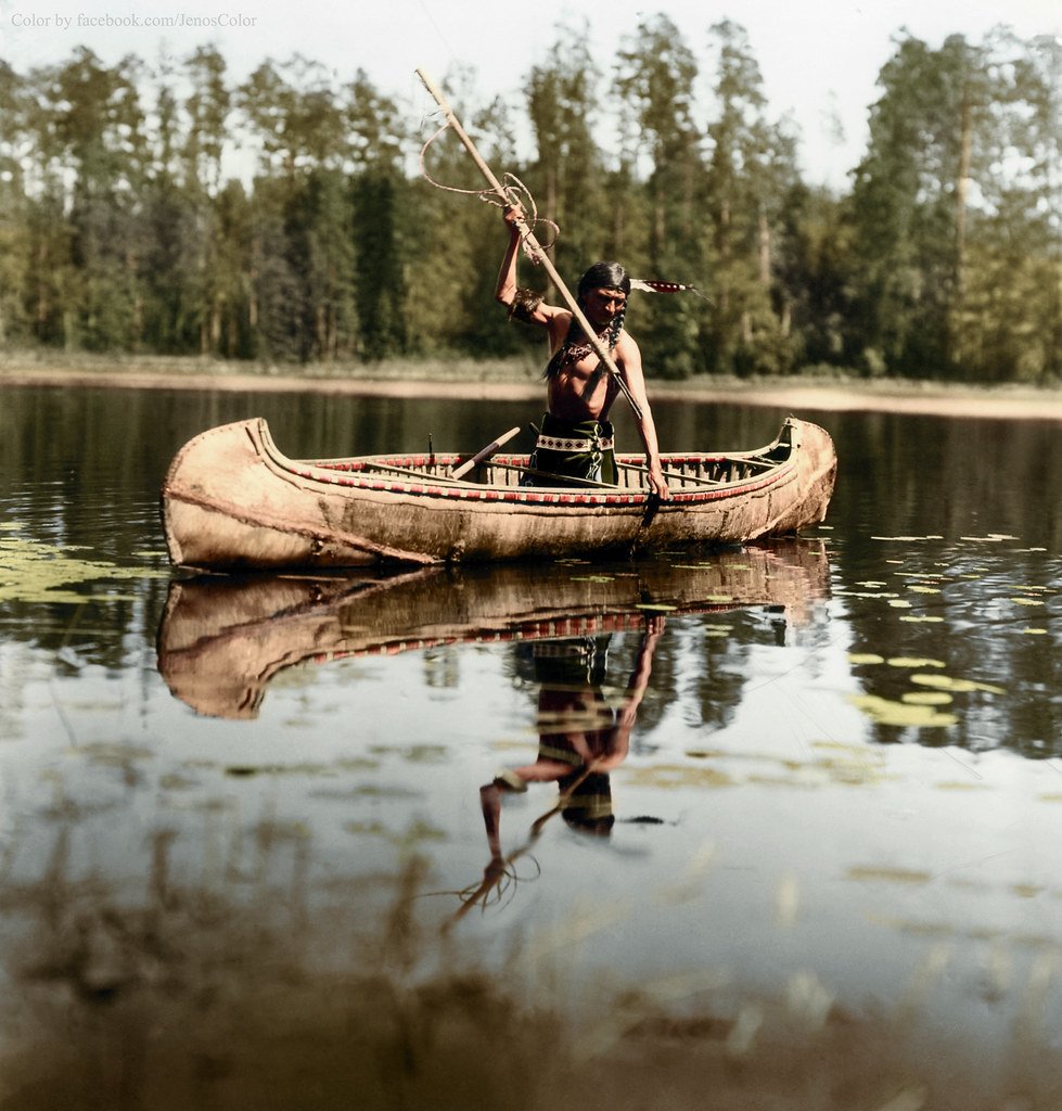 Native American spearfishing