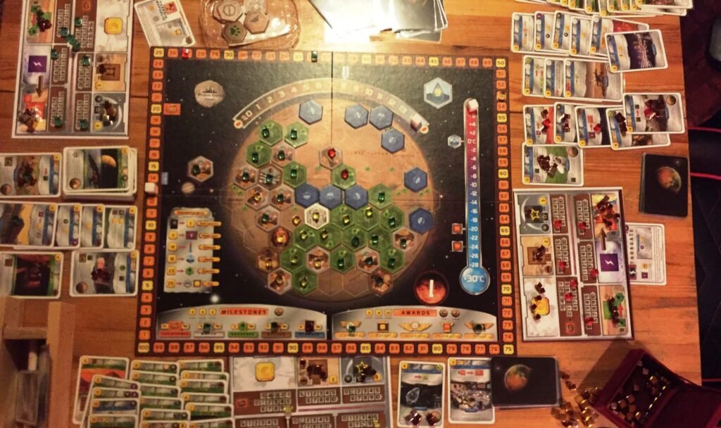 Terraforming Mars vid slutet av en spelomgång