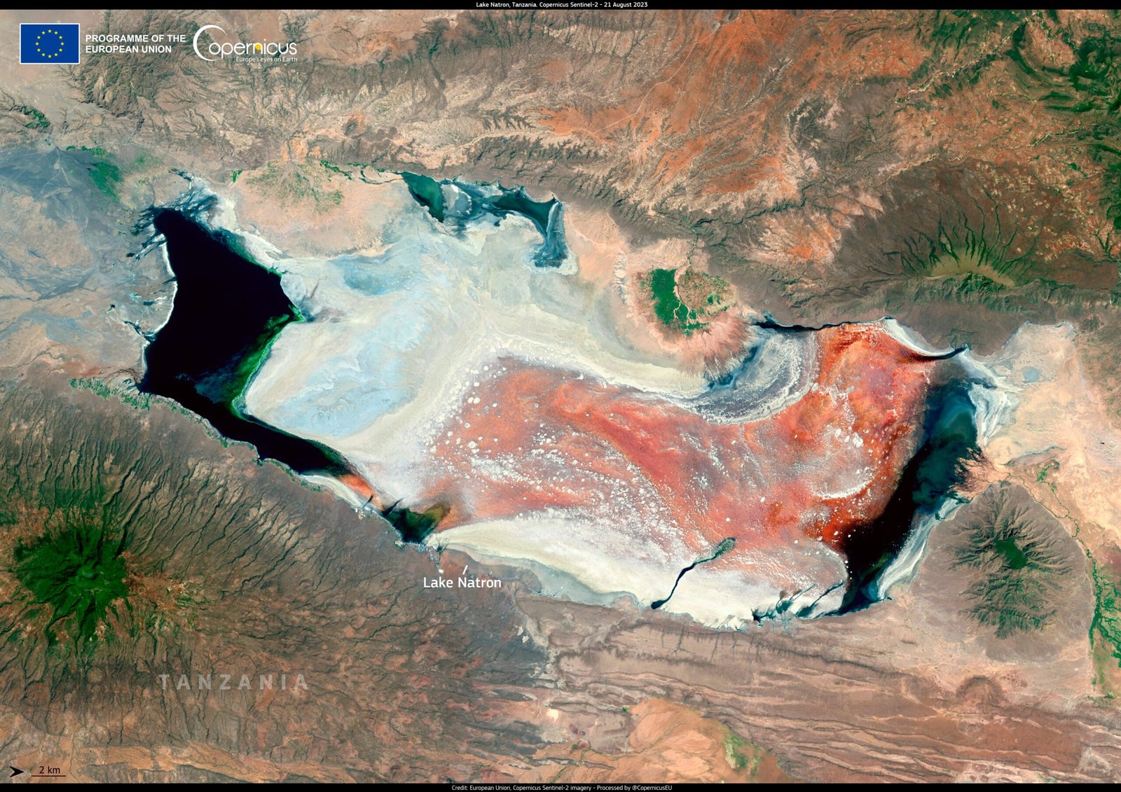 The Unusual Chemistry of Lake Natron (image credits: wikimedia)