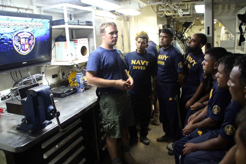 Navy personnel undergoing sonar technology training.