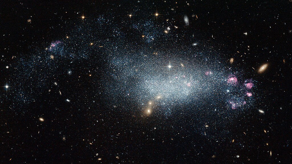 This image from the NASA/ESA Hubble Space Telescope shows a cosmic oddity, dwarf galaxy DDO 68