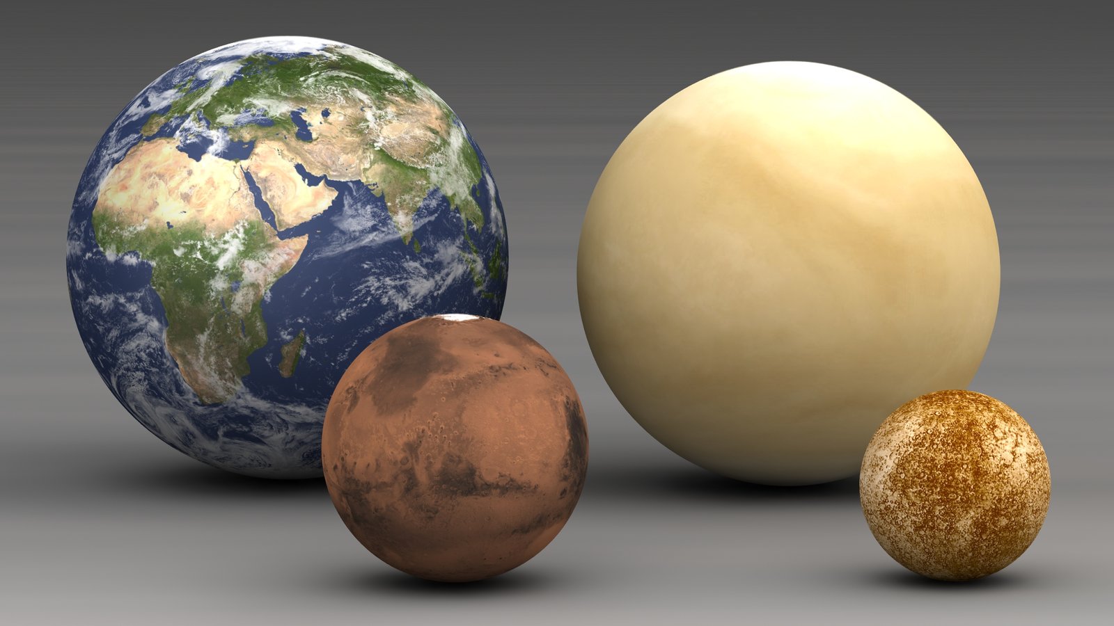 The Cosmic Neighbors: Mercury and Venus Side by Side (image credits: wikimedia)