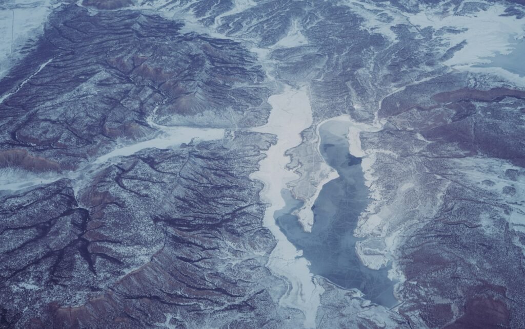 Aerial photography of alien terrain.