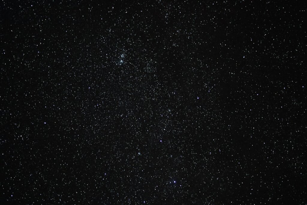 the night sky is filled with stars