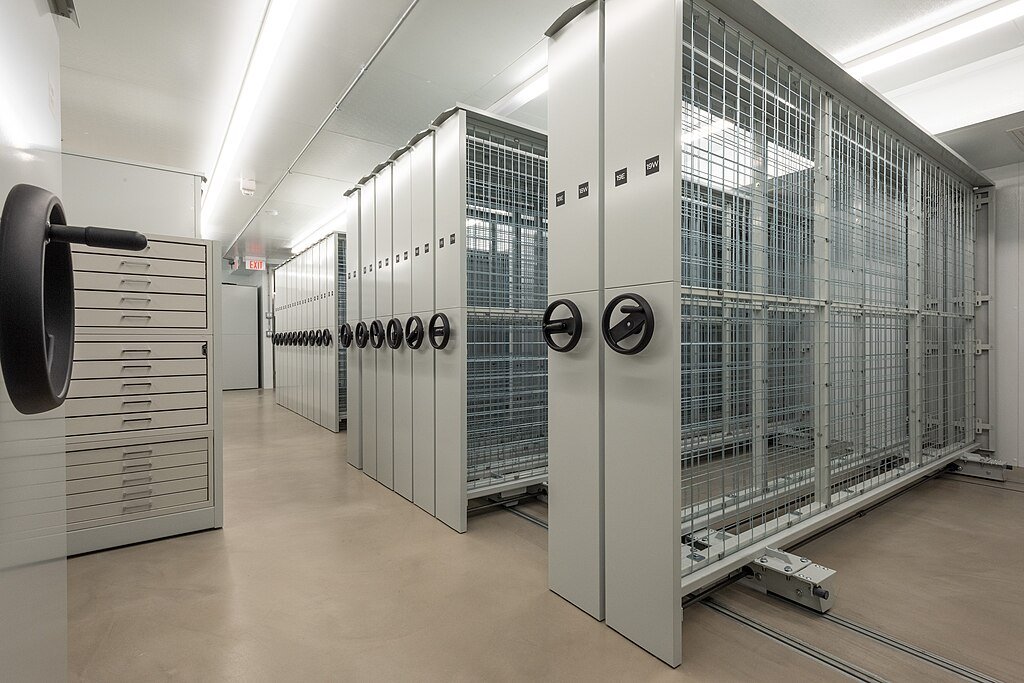 View of cold storage vault at the Amon Carter Museum of American Art