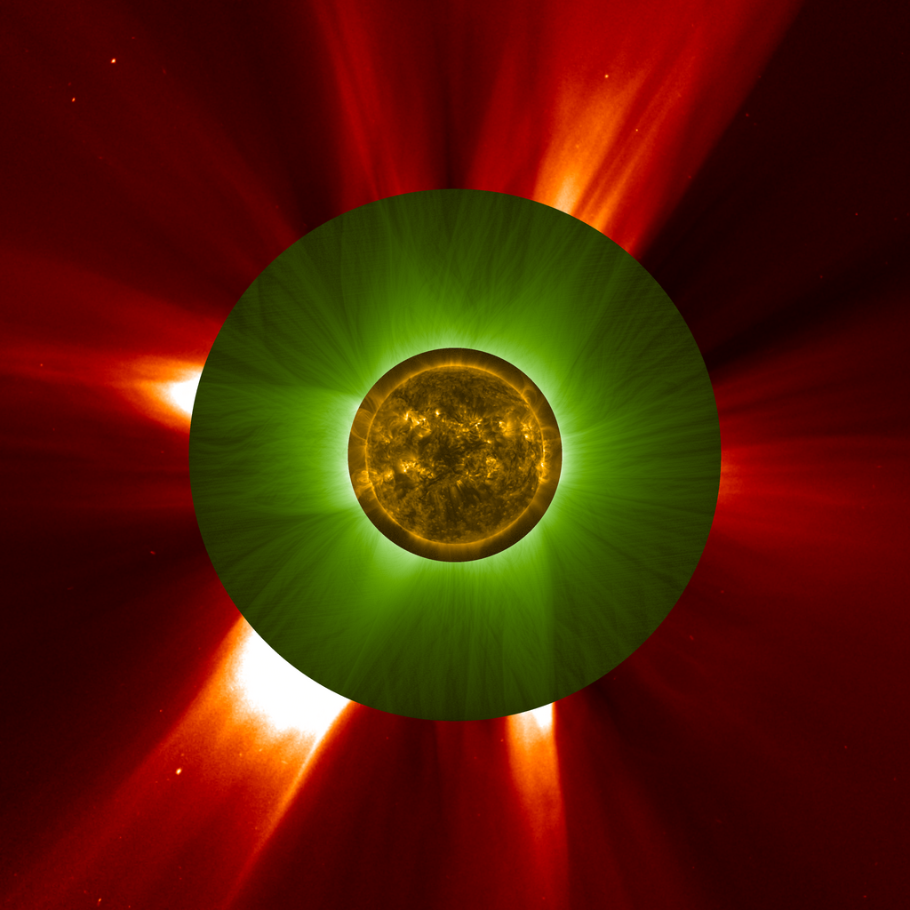 The Sun and its corona viewed by Proba