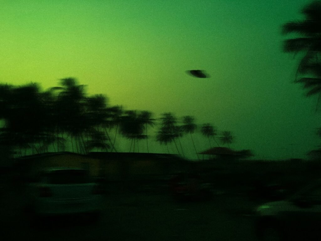 Unidentified flying object in the sky.