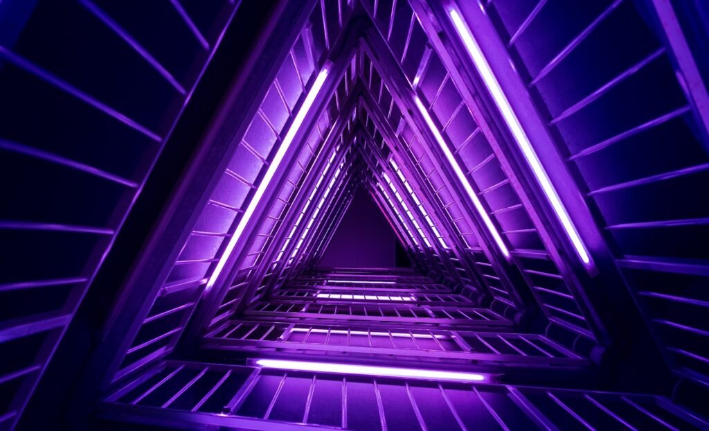 Purple and black pyramid.