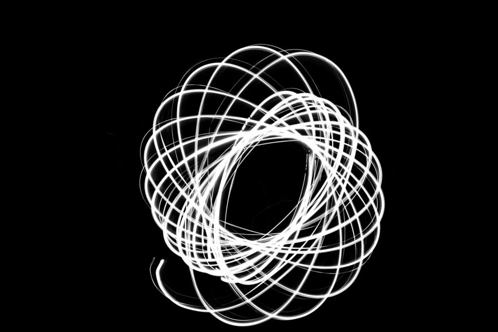 A black and white photo of a circular object