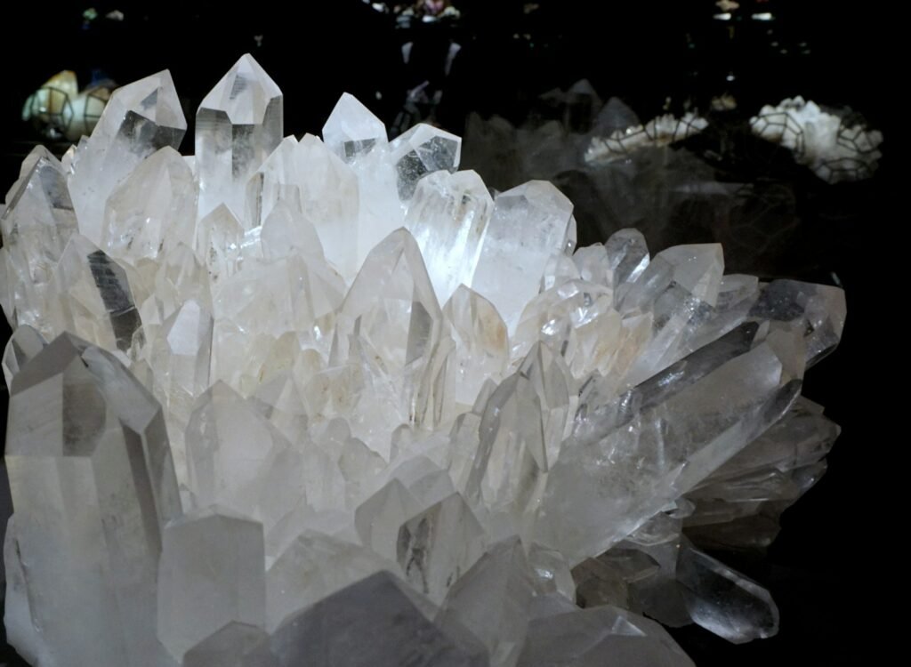 A cluster of crystals.