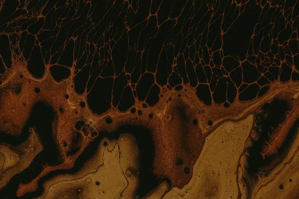 a close up of a brown and black substance