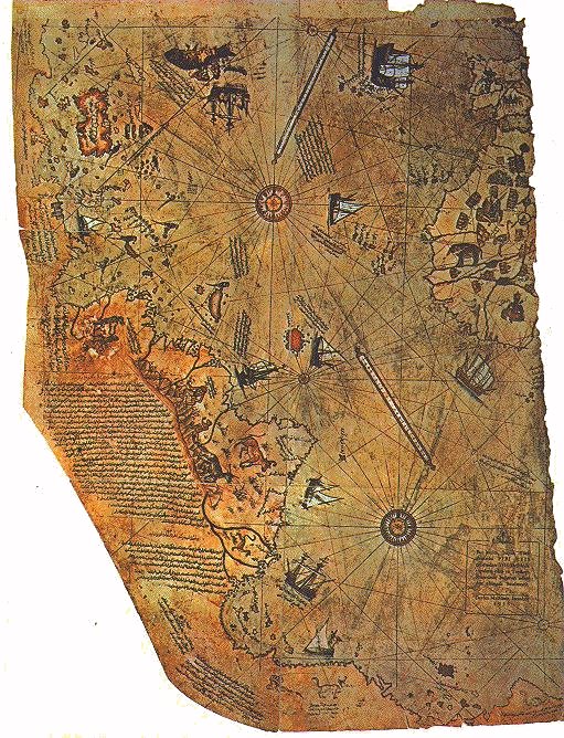 The Piri Reis Map: Impossible Antarctic Accuracy (image credits: By Piri Reis, Public domain, https://commons.wikimedia.org/w/index.php?curid=56458)