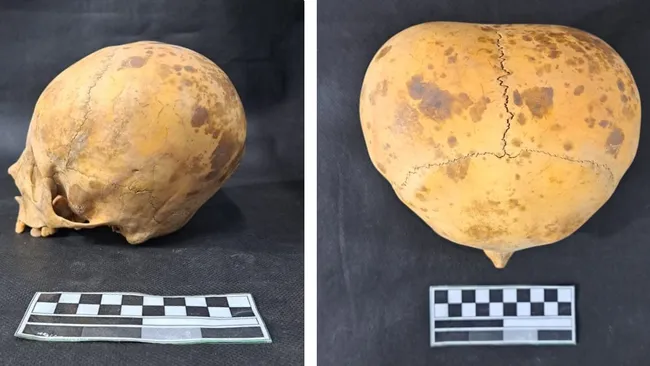skull of a child who died in the 15th or 16th century