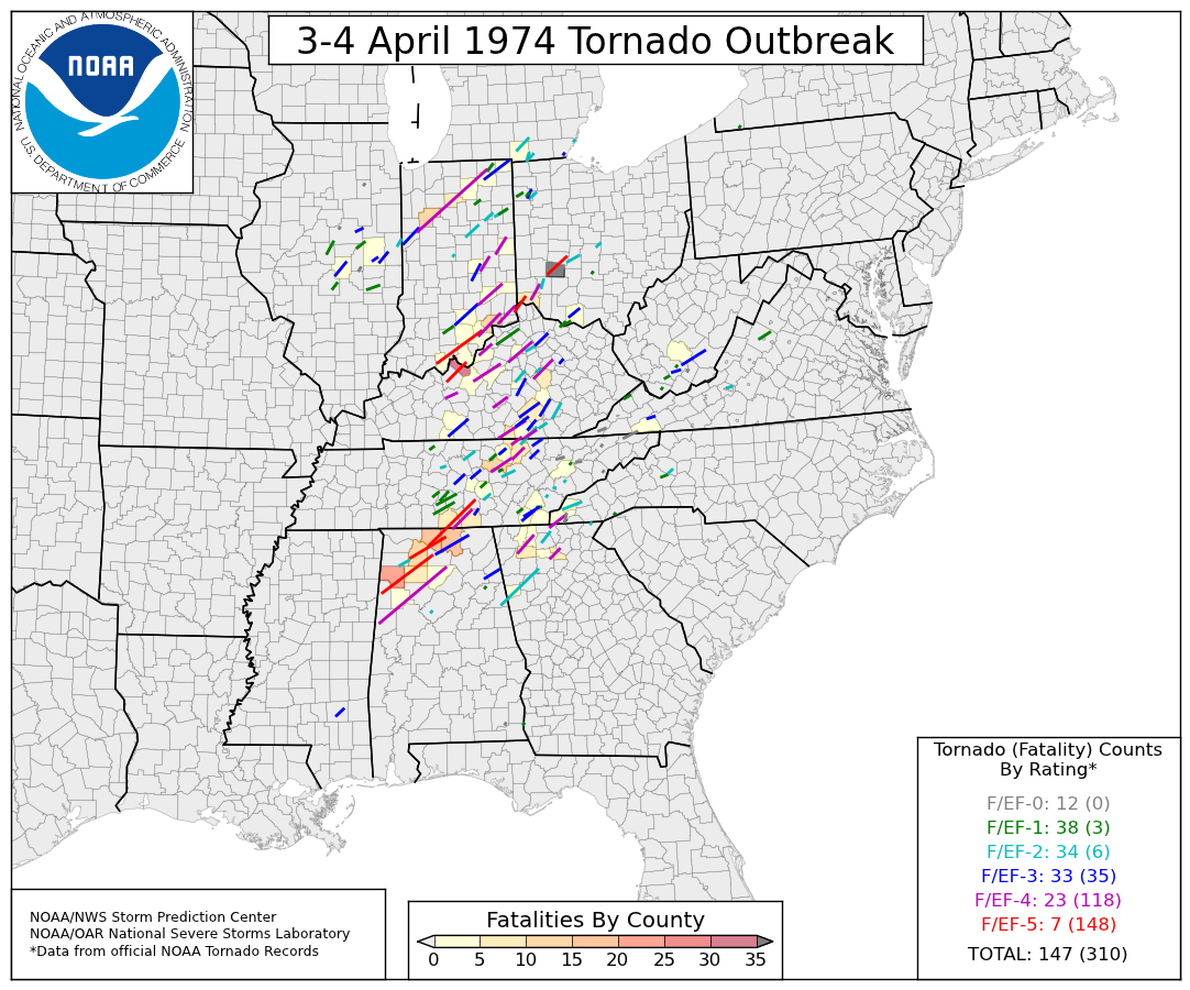 The 1974 Super Outbreak That Redefined Possible (image credits: wikimedia)