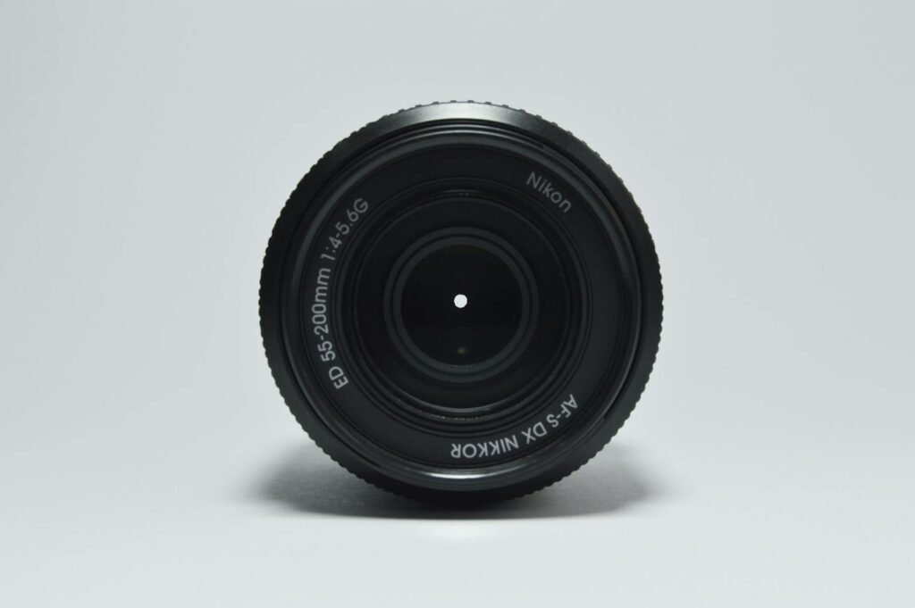 High-quality image of a Nikon camera lens, ideal for photography enthusiasts and professionals.