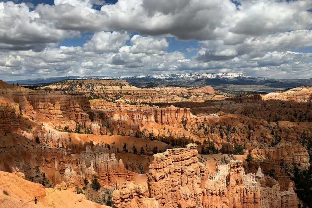 brown rock formation under white clouds during daytime