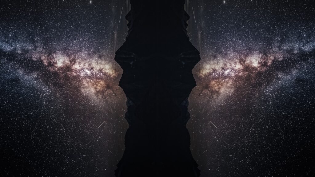 an abstract image of a dark space with stars